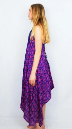 Medusa Halter Dress - Vintage Indian Sari - Purple, Teal & Pink - M/L 7 Medusa Halter Dress - Vintage Indian Sari - Purple, Teal & Pink - M/L -Woviqueen Sales DSCF9495 scaled