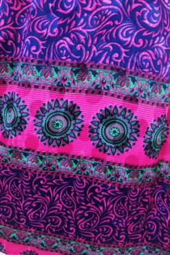 Stevie Maxi Dress - Vintage Indian Sari - Indigo & Magenta Floral - XS -Woviqueen Sales IMG 2472 148dc217 5640 432c 8f55 3acc39725339 scaled