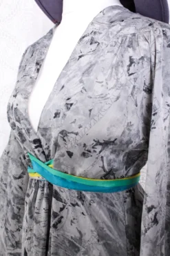 Stevie Maxi Dress - Vintage Indian Sari - Marbled Moon Grey - XS -Woviqueen Sales IMG 3207 279e30dc ef96 44f2 8597 ca5e83d20784 scaled