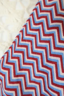 Cherry Mini Halter Dress - Red & Blue Zig-Zag Vintage Sari (Free Size) -Woviqueen Sales IMG 3837 acd600a3 a541 4d39 812f 9c19aa014364 scaled