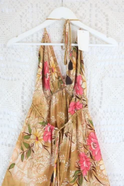 Cherry Mini Halter Dress - Oat & Pink Floral Vintage Sari (Free Size) 8 Cherry Mini Halter Dress - Oat & Pink Floral Vintage Sari (Free Size) -Woviqueen Sales IMG 3888 2a885e6d f0a0 4312 bf55 1b469f197fca scaled