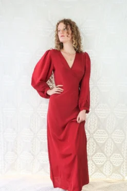 Khroma Lola Wrap Dress - Ruby Red -Woviqueen Sales IMG 5503b 686bdbee 6a73 4e8c a3b9 761de6116a2b
