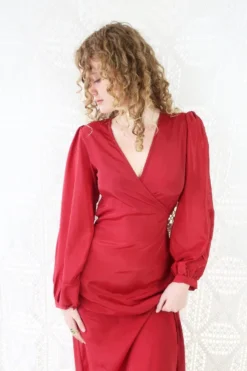 Khroma Lola Wrap Dress - Ruby Red -Woviqueen Sales IMG 5504b 64284db8 6242 4b47 b15c 8b0ee5856561