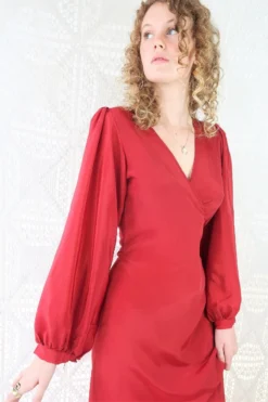 Khroma Lola Wrap Dress - Ruby Red -Woviqueen Sales IMG 5508b 96e56b74 591c 4a53 b282 c6c976c33837