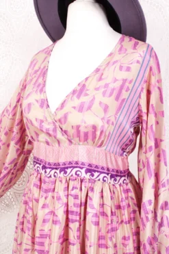 Rosemary Maxi Dress - Vintage Indian Sari - Shea Butter & Pink Floral - S/M 6 Rosemary Maxi Dress - Vintage Indian Sari - Shea Butter & Pink Floral - S/M -Woviqueen Sales IMG 6009 0fb7d99c dc6d 4906 8133 651f96dfec2c scaled