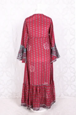 Sylvia Wrap Dress - Vintage Indian Sari - Pink & Silver Paisley (XS - S) -Woviqueen Sales IMG 6959 da0dac98 16c7 48b9 a989 245b82748792 scaled