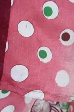 Medusa Halter Dress - Vintage Indian Sari - Rouge Blush & Aubergine Floral (Free Size) -Woviqueen Sales IMG 7664 scaled