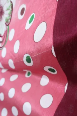 Medusa Halter Dress - Vintage Indian Sari - Rouge Blush & Aubergine Floral (Free Size) -Woviqueen Sales IMG 7676 scaled