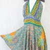 Sydney Mini Halter Dress - Jade & Violet Vintage Indian Sari - XS - M