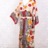 Jasmine Maxi Dress - Cherry, Prussian, & Mustard Floral Vintage Sari - Size S/M