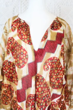 Goddess Dress - Vintage Indian Cotton - Ruby & Beige Paisley - Free Size 10 Goddess Dress - Vintage Indian Cotton - Ruby & Beige Paisley - Free Size -Woviqueen Sales IMG 9936 b6337847 eb09 4262 91cb b87aaa59f662 scaled