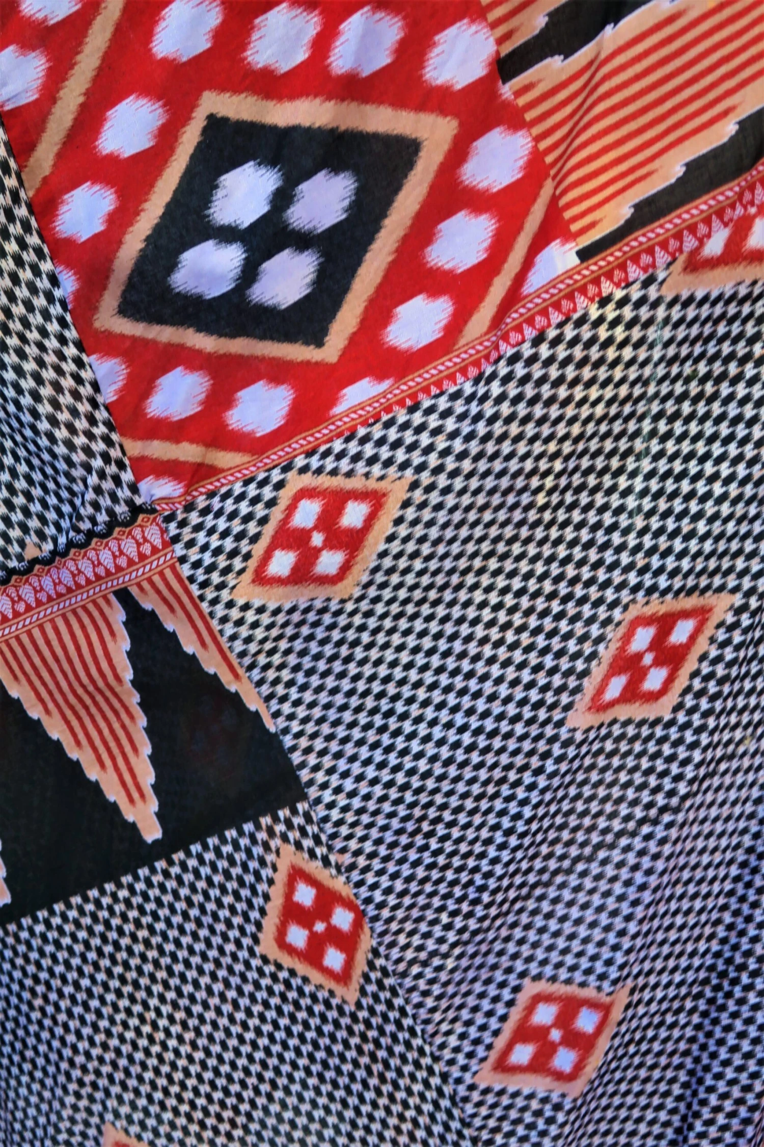 Goddess Dress - Vintage Indian Cotton - Muted Purple, Red & Ebony - Free Size 7 Goddess Dress - Vintage Indian Cotton - Muted Purple, Red & Ebony - Free Size - Image 7