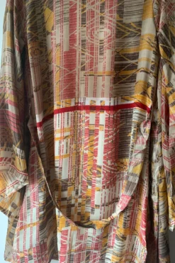 Karina Kimono Mini Dress - Vintage Sari - Earthy Mauve Abstract - Free Size S -Woviqueen Sales image 1f08db15 66bd 4cd9 863c f0268503f673