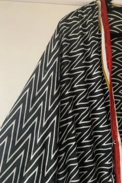 Karina Kimono Mini Dress - Vintage Sari - Midnight Chevron & Red Paisley - Free Size S/M -Woviqueen Sales image 72824a8e ac72 44b5 94e7 2755669f5160