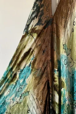 Athena Maxi Dress - Vintage Sari - Aqua & Earth Tone Illustrations - XS - M/L 7 Athena Maxi Dress - Vintage Sari - Aqua & Earth Tone Illustrations - XS - M/L -Woviqueen Sales image 8944f14f 2af2 4fab 9317 f5a9d8dee86f