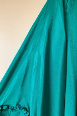 Venus Maxi Dress - Vintage Sari - Ocean Teal & Fiery Orange Stripe - Size S -Woviqueen Sales image ac8363b3 6bcf 479a 83f7 e37154a7b610