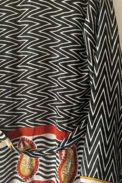 Karina Kimono Mini Dress - Vintage Sari - Midnight Chevron & Red Paisley - Free Size S/M -Woviqueen Sales image ae59eeaa 9457 4465 a7d9 5bdc01250e93