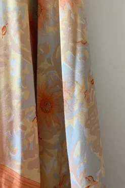 Athena Maxi Dress - Vintage Sari - Coral Pink, Pearl & Cream Floral - S - L/XL -Woviqueen Sales image df0db2c6 9c5c 47b3 be03 6c0f67c95a0d