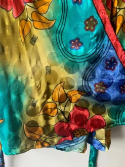 Karina Kimono Mini Dress - Vintage Sari - Vivid Kaleidoscope Floral - Free Size S/M -Woviqueen Sales image e7ba159a f27b 443c 8872 b6baf95e2ad1