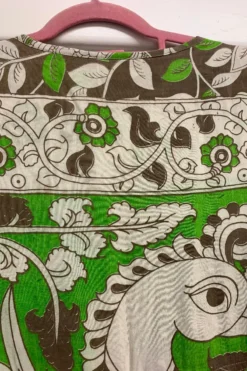 Daisy Midi Smock Dress - Vintage Indian Cotton Sari - Taupe & Spring Green Leaf Print - S/M 10 Daisy Midi Smock Dress - Vintage Indian Cotton Sari - Taupe & Spring Green Leaf Print - S/M -Woviqueen Sales image fadb4a5e 9355 4031 9187 abeee51fd689