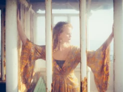 Gemini Bell Sleeve Midi Kimono/Dress - Sheer Orchid & Lilac Floral Vintage Sari - Size M/L -Woviqueen Sales untitled 408 789c0178 c1fc 40d7 a6a7 dc6553a00577